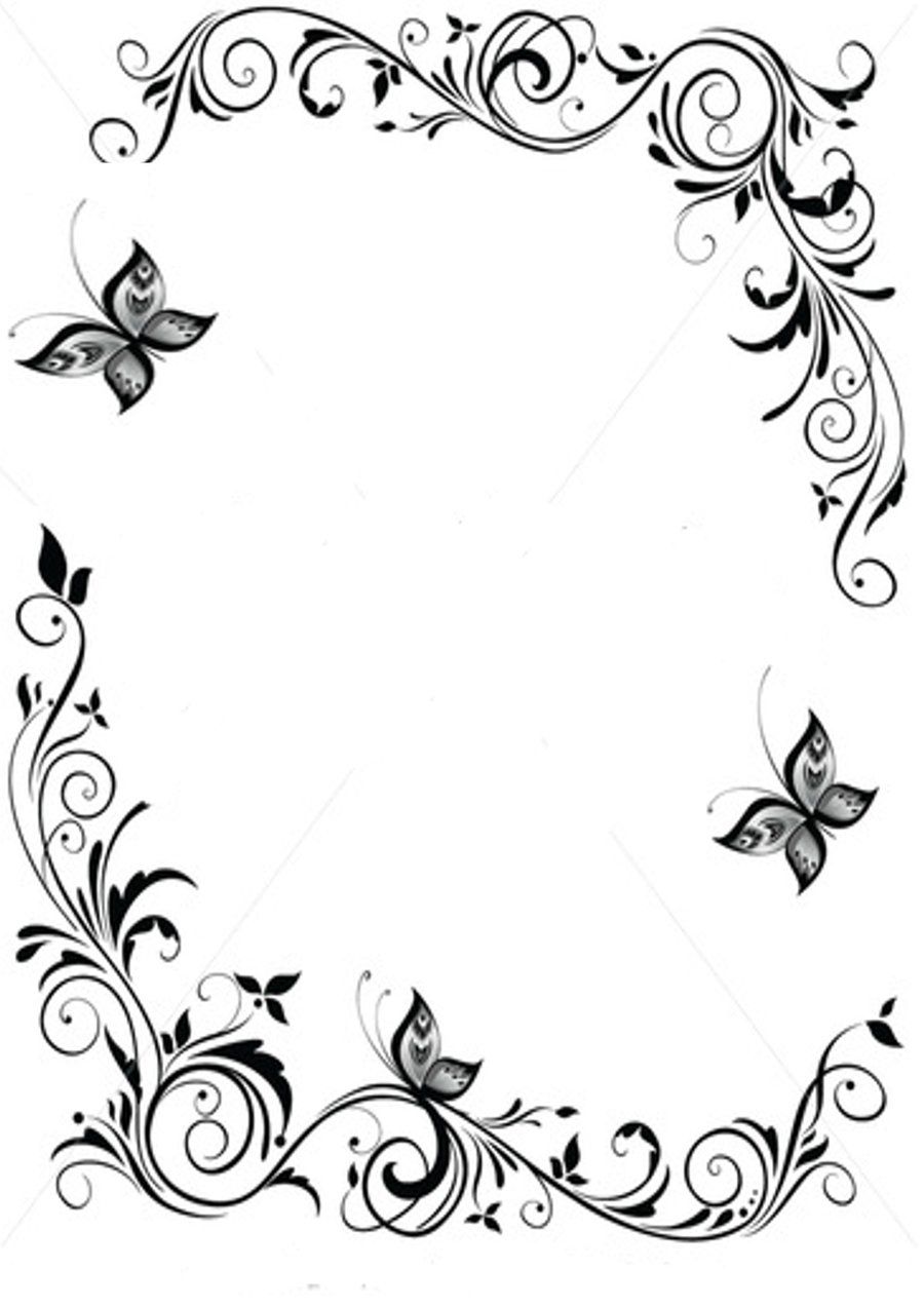 Featured image of post Black And White Butterfly Border Design