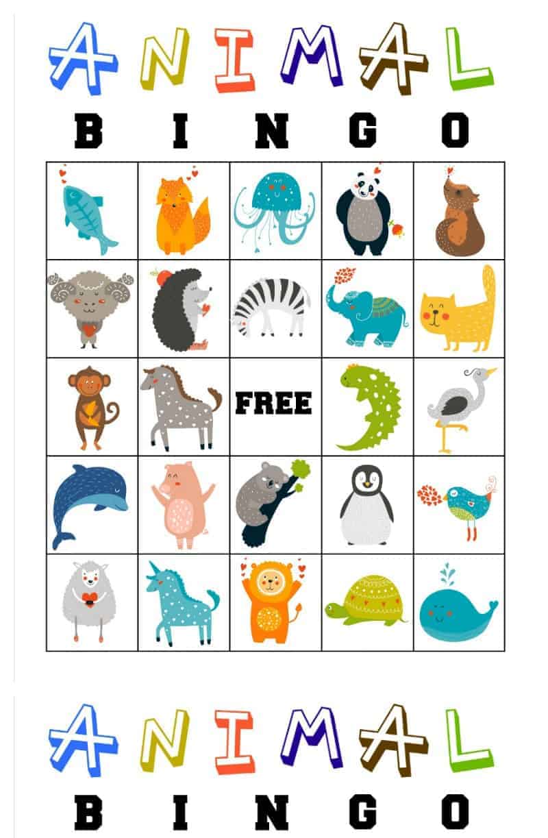 Featured image of post Free Printable Animal Bingo Cards