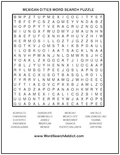 Featured image of post Mexico Word Search Printable