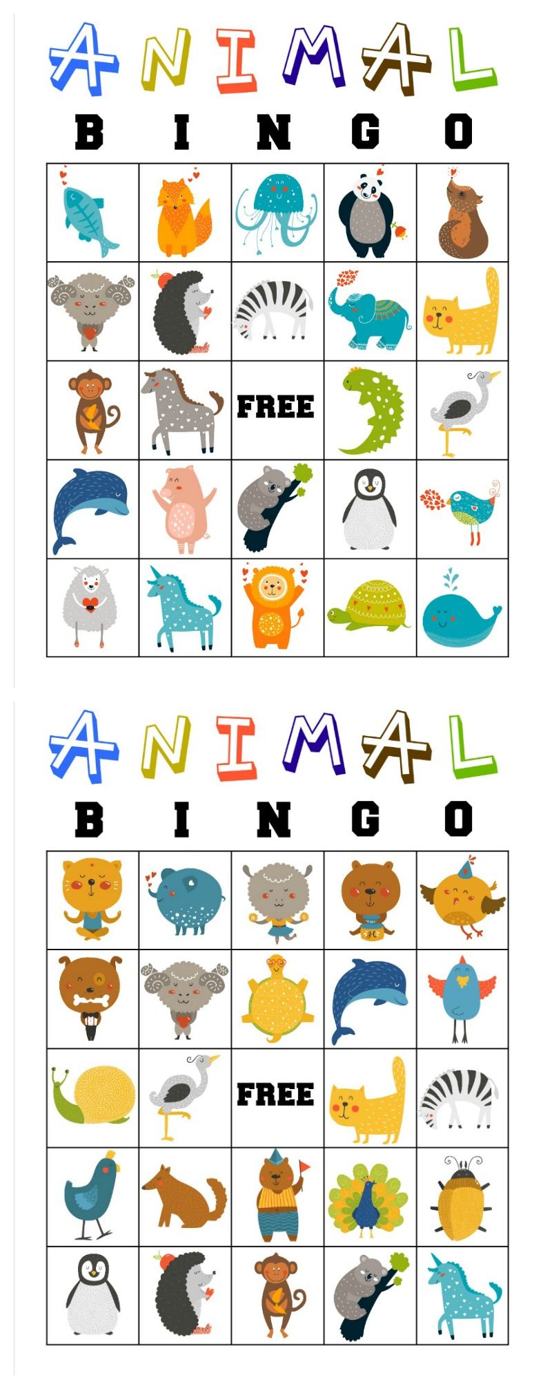 Featured image of post Preschool Animal Bingo Printable