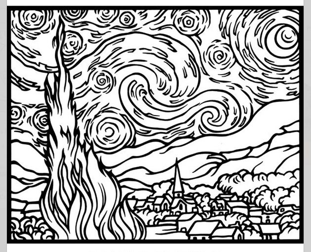 Featured image of post Printable Starry Night Coloring Page